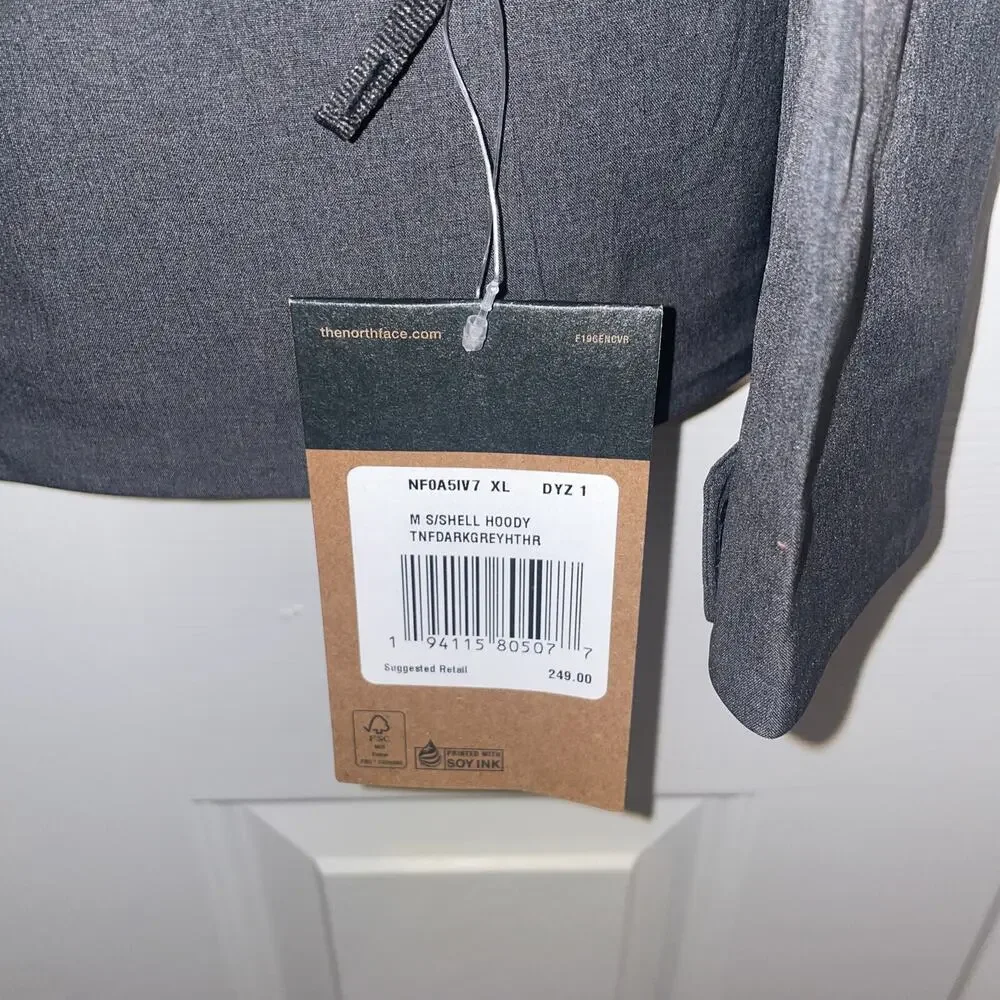 North Face Men’s S/Shell Hoody Full Zip Jacket TNF Gray GNF0A5IV7 $249 Size XL